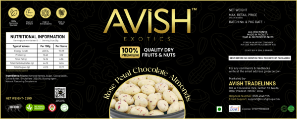 ALMOND ROSE PETAL CHOCOLATE (250GMS) - Image 3